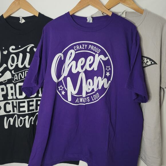Cheer Mom- Women's 3 piece cheer mom shirts- black, purple, gray- 2XL - Picture 3 of 7
